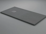 Bac de douche, extra plat, avec rainures pour un espace de séchage, L. 100 à 210 cm x l. 70 à 100 cm Résine anti glissant, finition misse, 10 couleurs, Livraison offerte